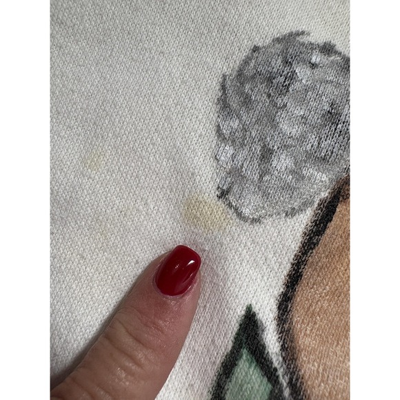 Vintage Hanes Her Way Sweater Womens XL Puppy Christmas Dog Hand Painted 80s - Picture 10 of 11